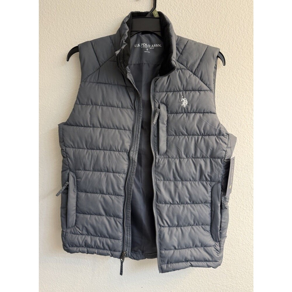 U.S Polo Assn. Men’s Puffer Gray Vest Logo , Size S